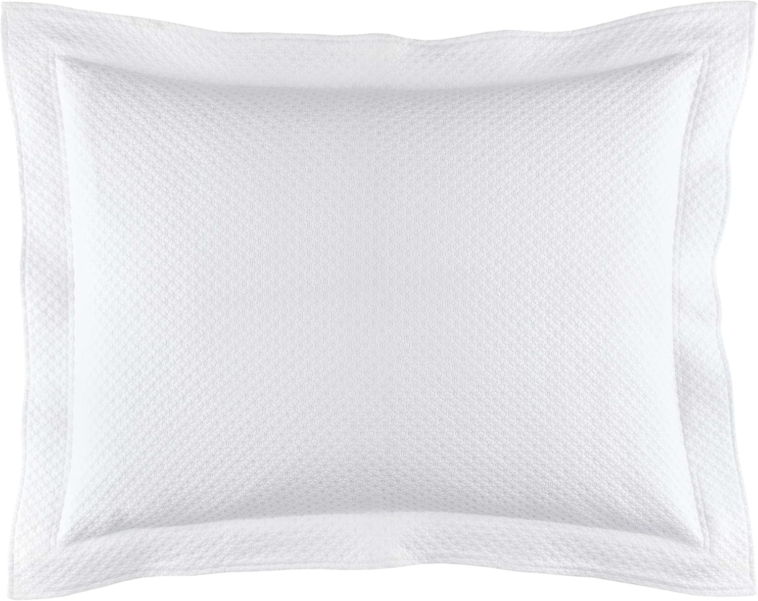 Pine Cone Hill Funda de Matelasse blanca Petite Trellis tamaño europeo, patrón sólido blanco