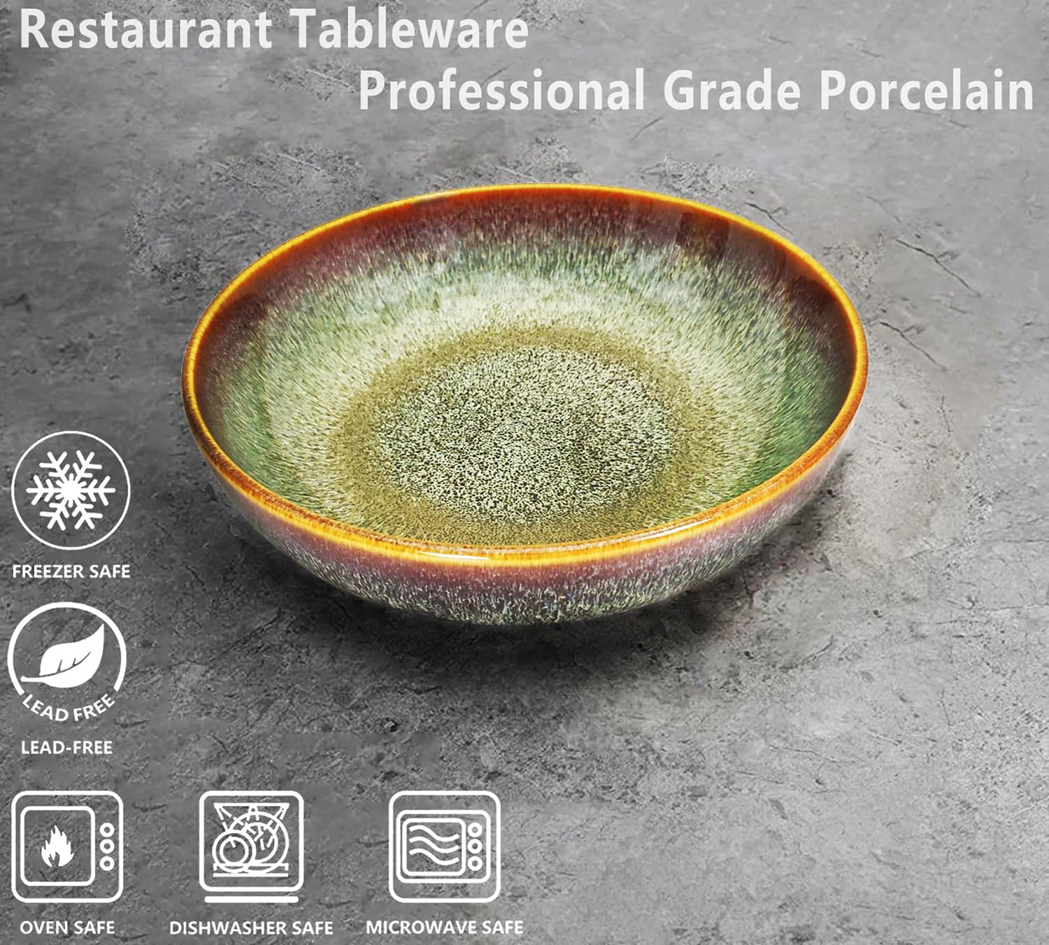 jinsongdafa Tazones grandes para pasta de 56 onzas, platos de sopa, juego de 2, para servir, ensalada, cena, plato hondoancho, microondas, horno,