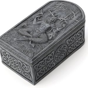 Veronese Design Cernunnos – Caja de baratijas pintada a mano con dios de los animales y el inframundo Veronese Design Cernunnos – Caja de baratijas pintada a mano con dios de los animales y el inframundo