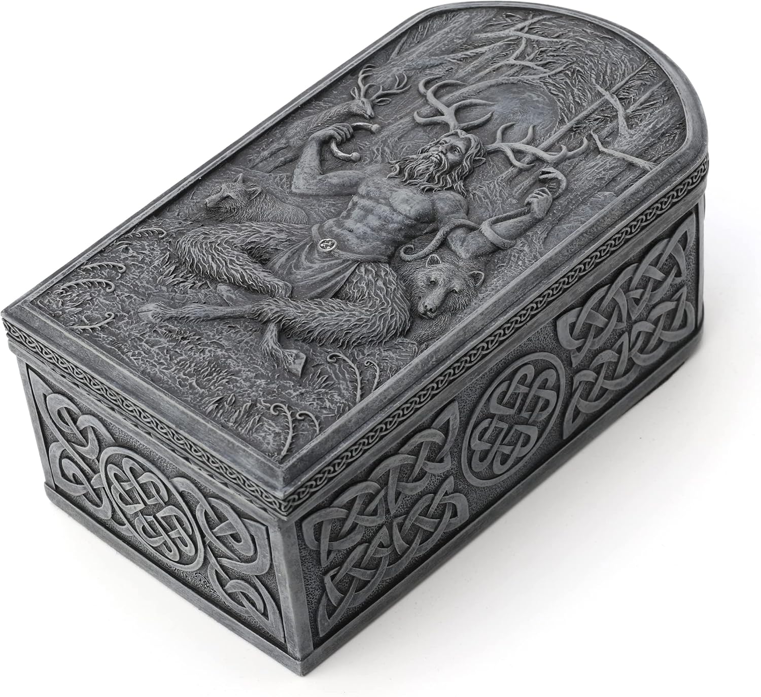 Veronese Design Cernunnos – Caja de baratijas pintada a mano con dios de los animales y el inframundo