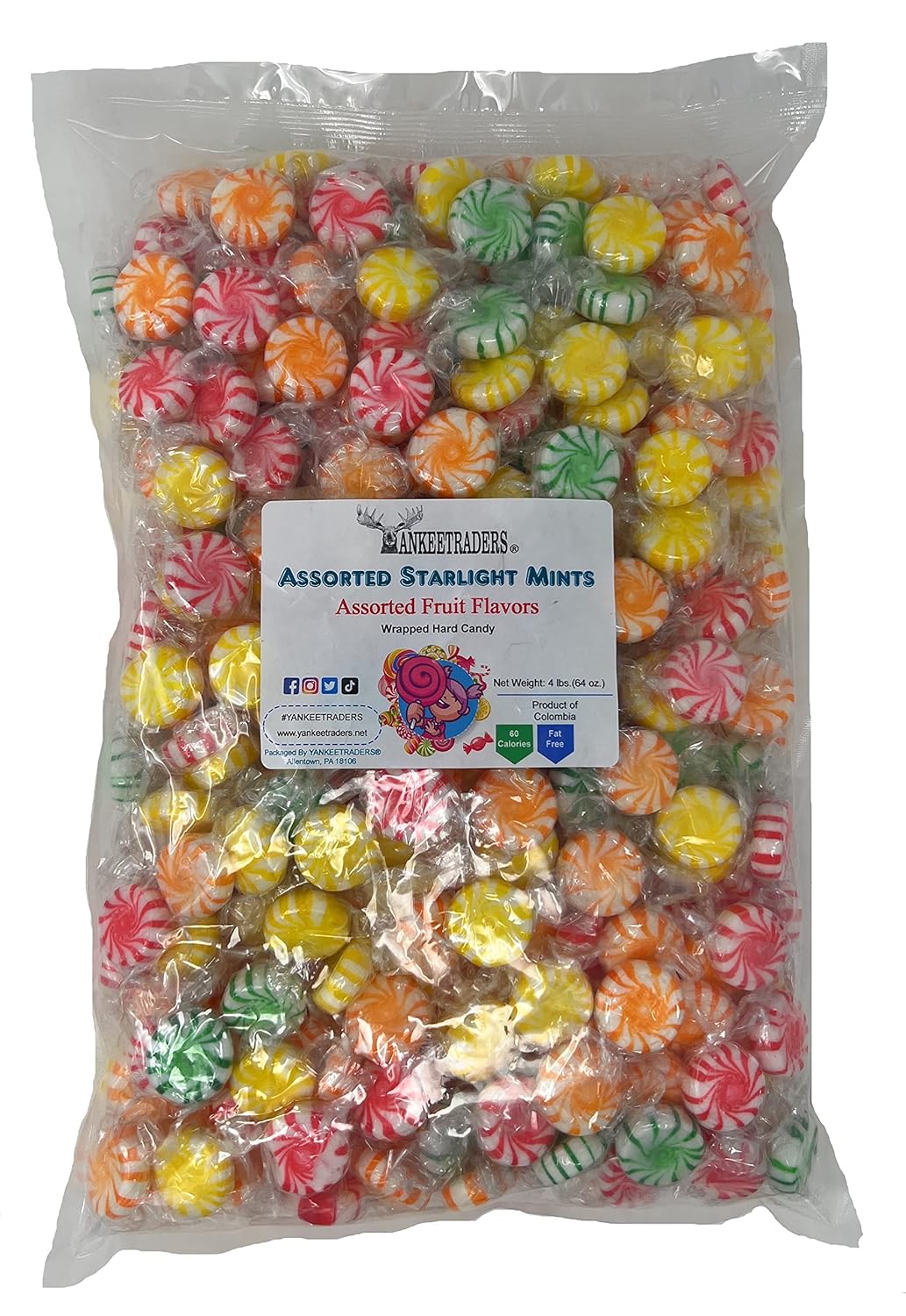 Yankee Traders Brand – Caramelos envueltos a luz de estrellas de frutas surtidas, 4 libras