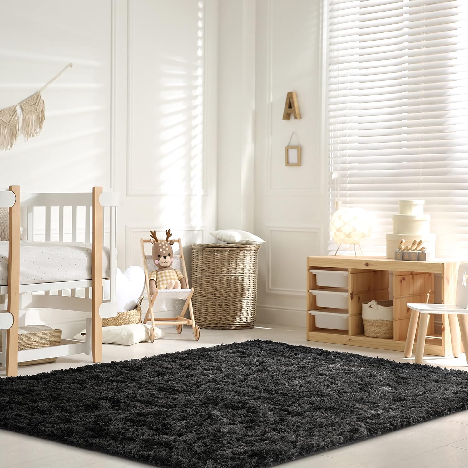 Signature Loom – Tapete lanudo de 2 x 3 pulgadas, tapete de terciopelo suave y mullido para dormitorio de niñas, tapete lanudo para habitación de