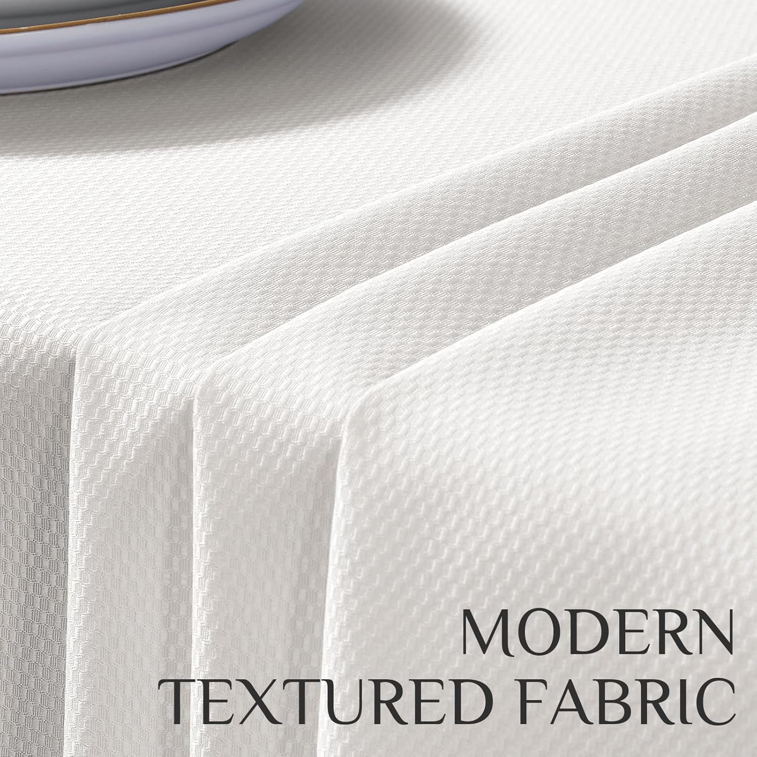 Softalker Mantel rectangular de jacquard, manteles minimalistas con textura brillante, tela resistente al agua, antiarrugas, lavable, para cenas,