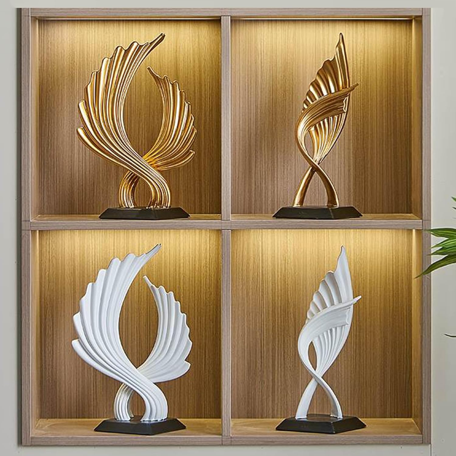 XINXUAN Acentos modernos para decoración del hogar, decoración abstracta, estatua de resina, decoración de estante, decoración de mesa auxiliar,