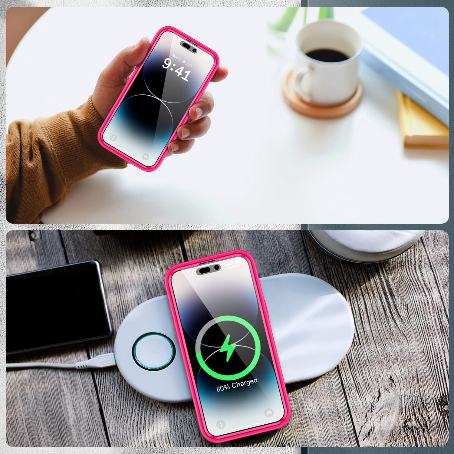 Goodon Funda para iPhone 14 Pro con protector de pantalla y protector de lente de cámara, probada contra caídas militares desde 6 pies, funda