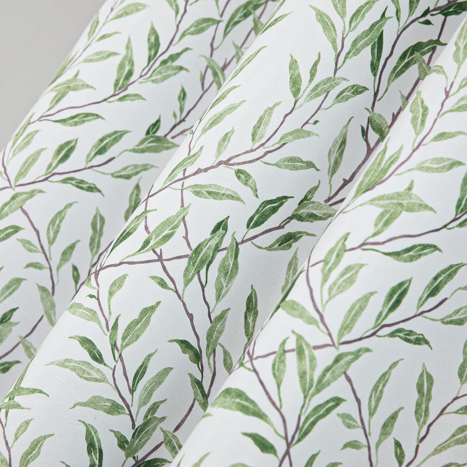 Leeva Cortinas 80% opacas para oscurecer la habitación, estampado de hojas con textura suave en cortinas de tela gruesa de doble capa para sala de