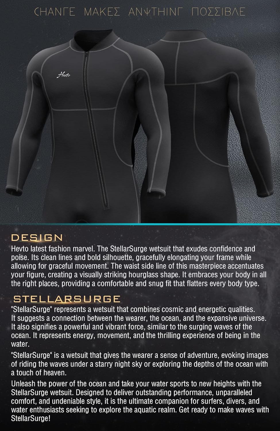 Hevto – Traje completo de neopreno para hombre, de 0.118 pulgadas, con manga larga y cierre en la espalda, mantiene el calor, para bucear, surfear,