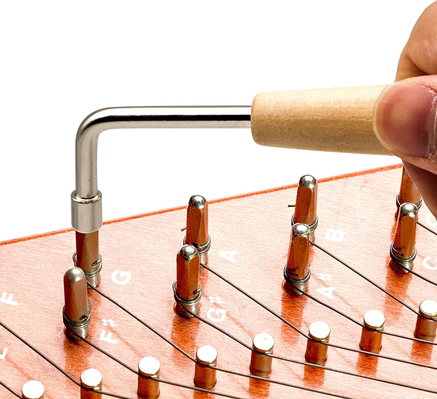 INKNOTE 7 pines de afinación ampliamente para arpa de lira, cítaras, clavecín, dulcimer y otros instrumentos de cuerda primitivos, con llave de