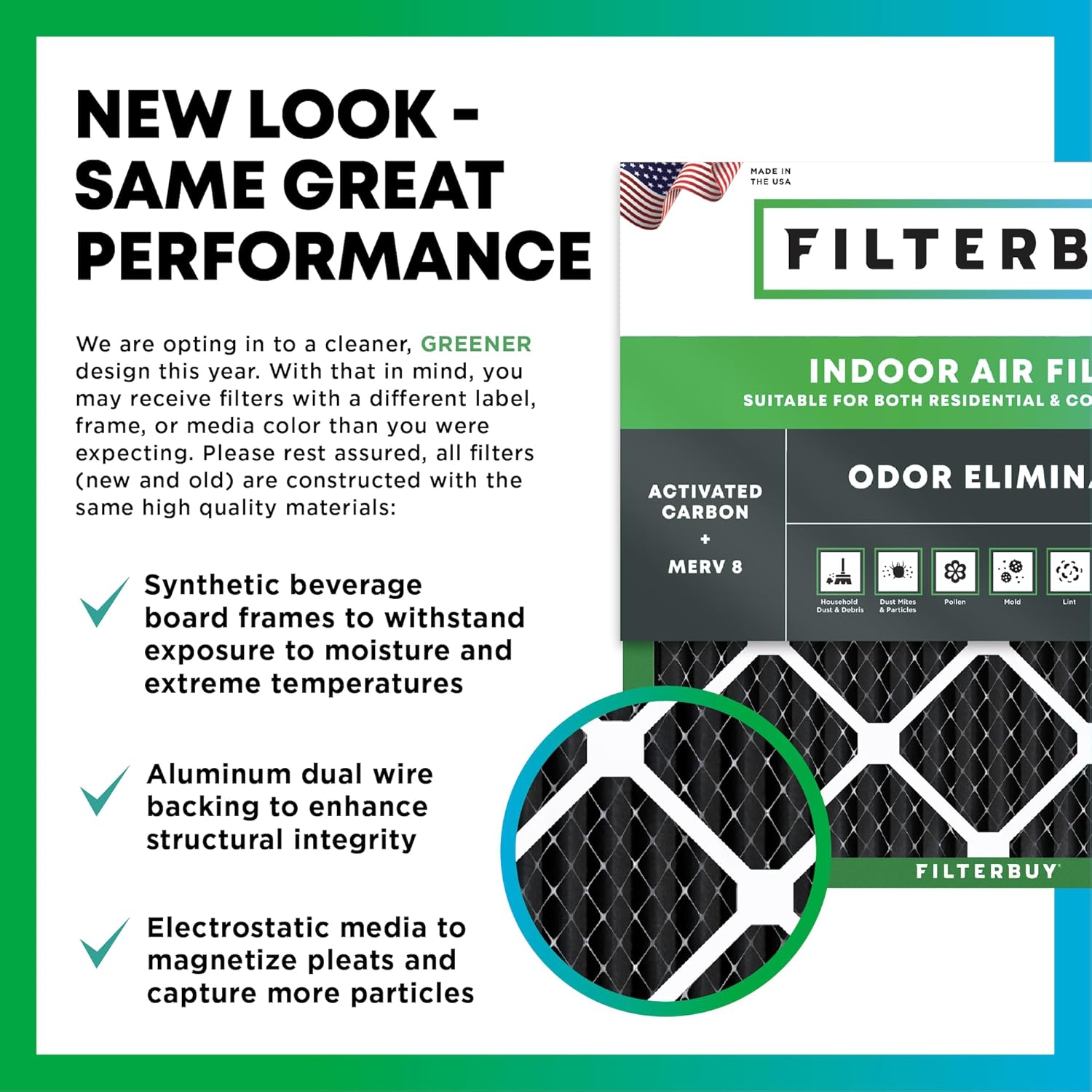 Filterbuy Filtro de aire MERV 8 de 16 x 18 x 1 pulgadas (paquete de 5), filtros de aire plisados para calefacción, calefacción, aire acondicionado y