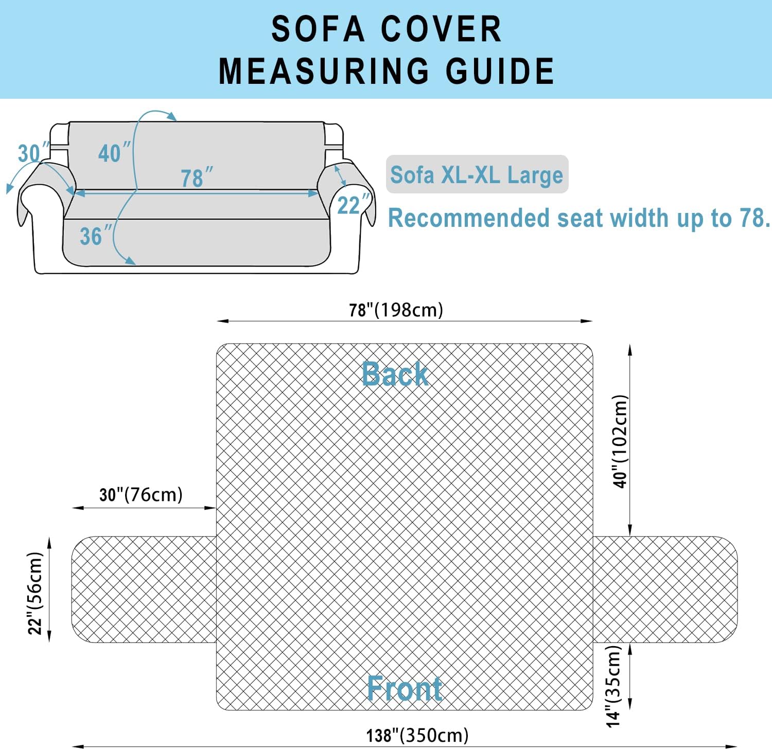 Luxshare Home Reversible Oversized Sofa Covers Couch Cover Furniture Protector for Dogs Elastic Straps Water Resistant(XLSofa,ChocolateChocolate)
