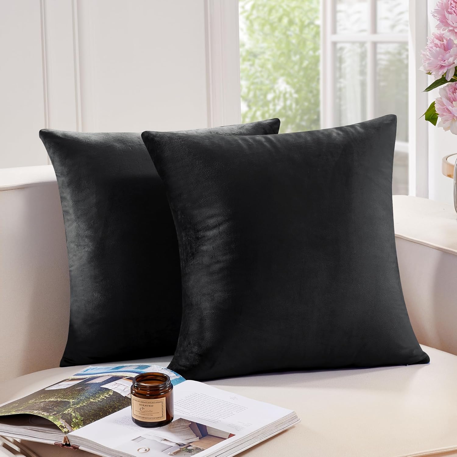 Deconovo – Fundas de almohada, tejido suave, terciopelo. Fundas de almohada, elegantes fundas de almohada