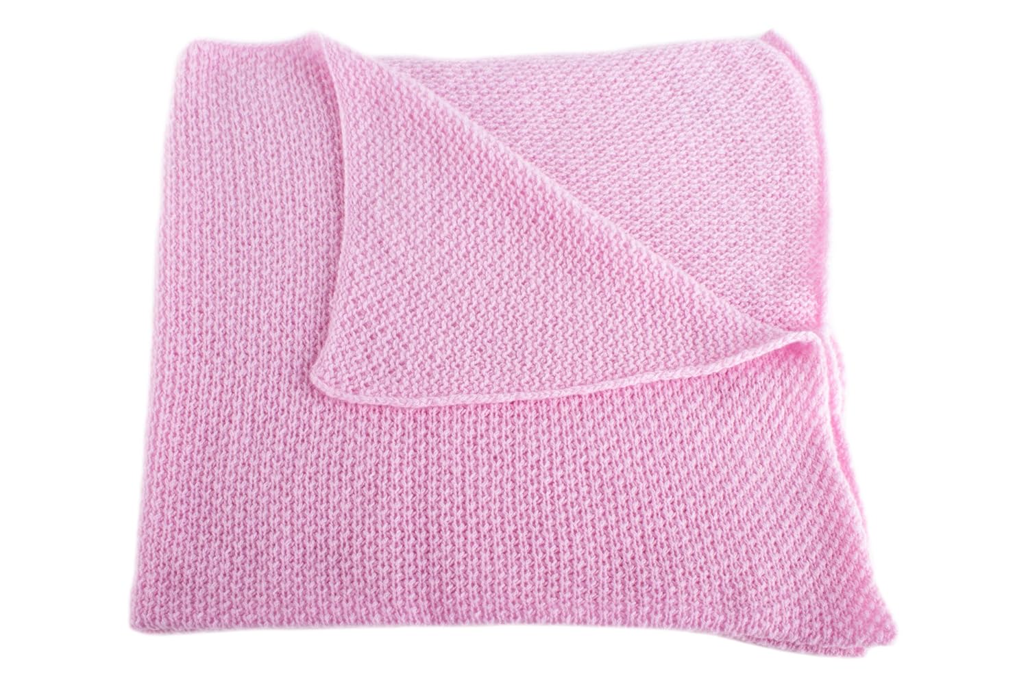 Manta de bebé de cachemira súper suave para niñas, color rosa bebé, hecha a mano en Escocia por Love Cashmere