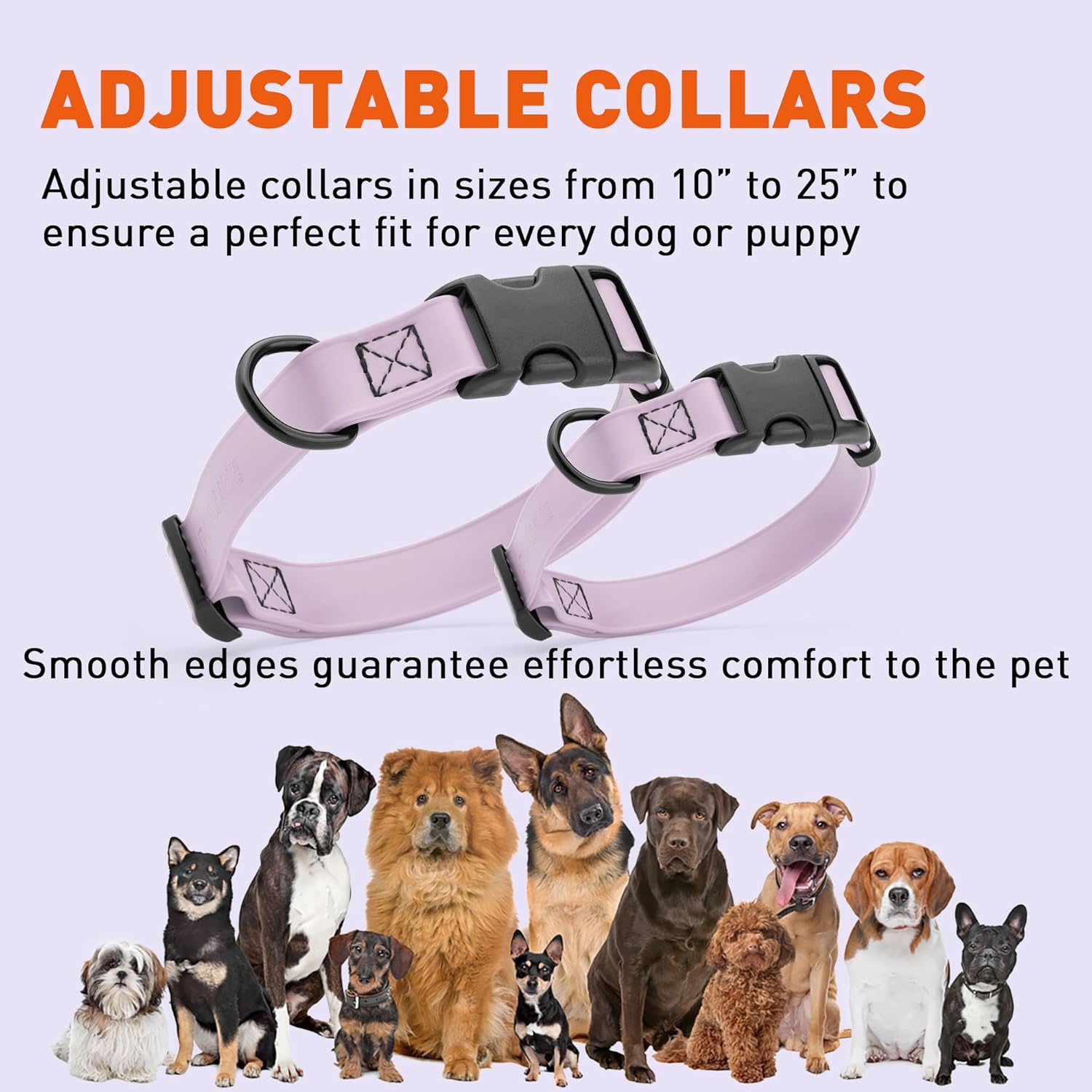 Dogline Biothane – Collar impermeable para perro con hebilla de liberación rápida, resistente cincha de nailon recubierta con resistente y a prueba