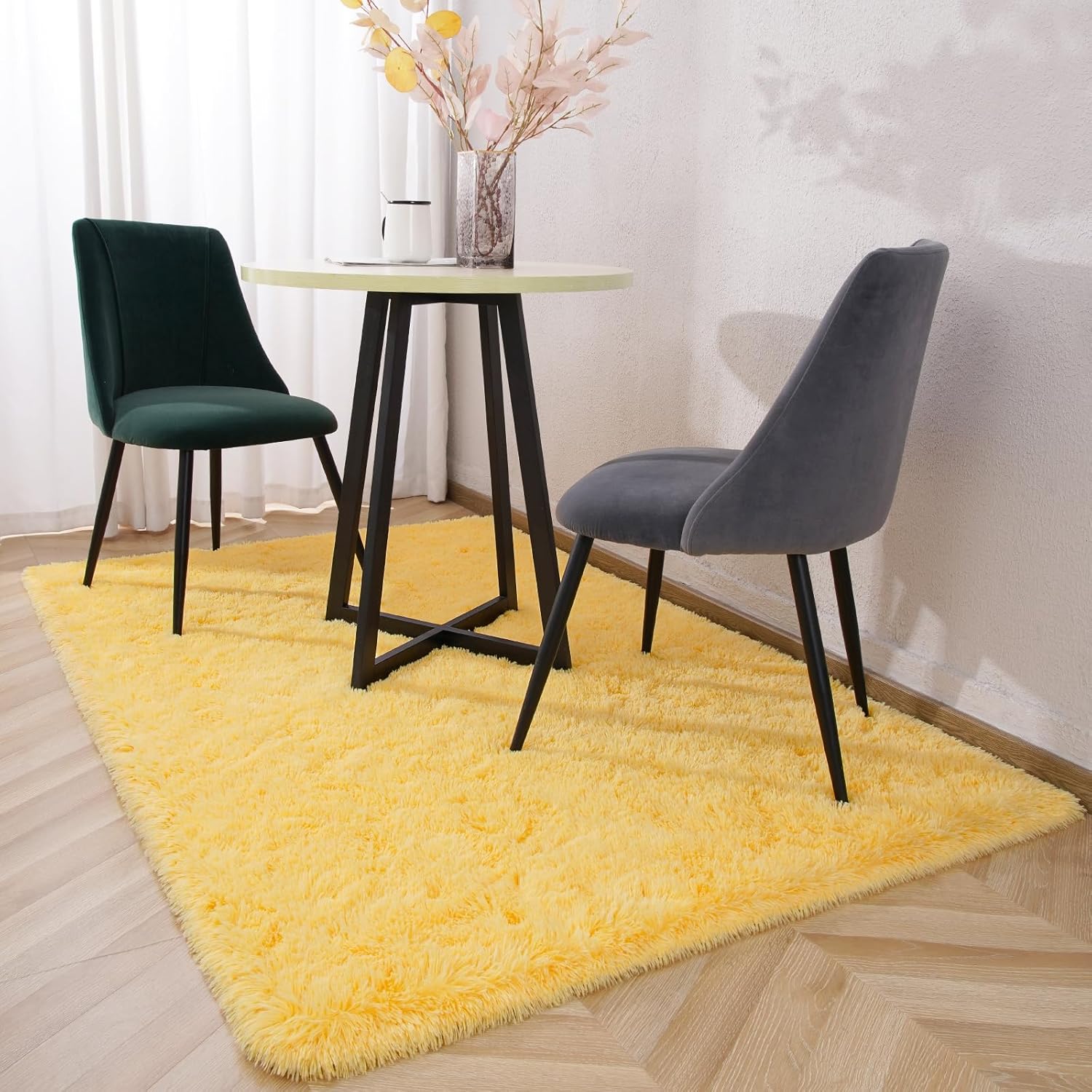 Kimicole Alfombra de área para dormitorio, sala de estar, decoración del hogar, alfombra mullida mejorada de 6 x 9 pies para apartamento,