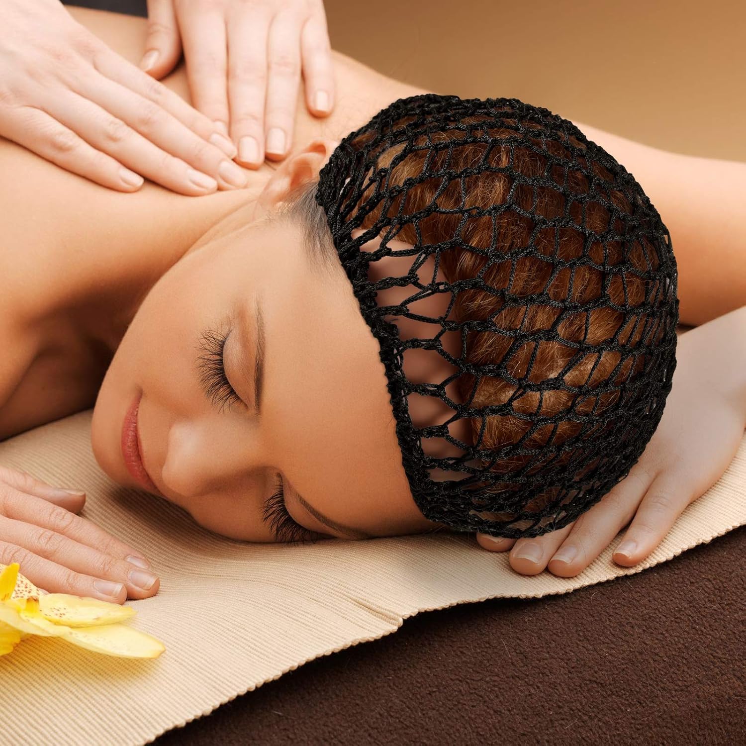Geyoga 6 piezas de redecillas para el pelo para mujeres, malla para dormir, suave rayón de punto de ganchillo red de pelo largo y corto, accesorio