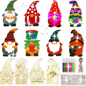 40 piezas de adornos de madera de Navidad, rebanadas de madera sin terminar para pintar con 8 estilos, adornos de madera de Navidad, manualidades, 40 piezas de adornos de madera de Navidad, rebanadas de madera sin terminar para pintar con 8 estilos, adornos de madera de Navidad, manualidades,