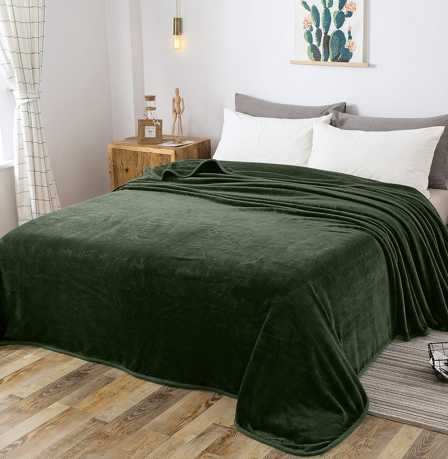 Richave – Manta de forro polar para todas las estaciones, 12.35onzasm, ultraligera y anti-estática, para cama, extra suave, tela cepillada, manta