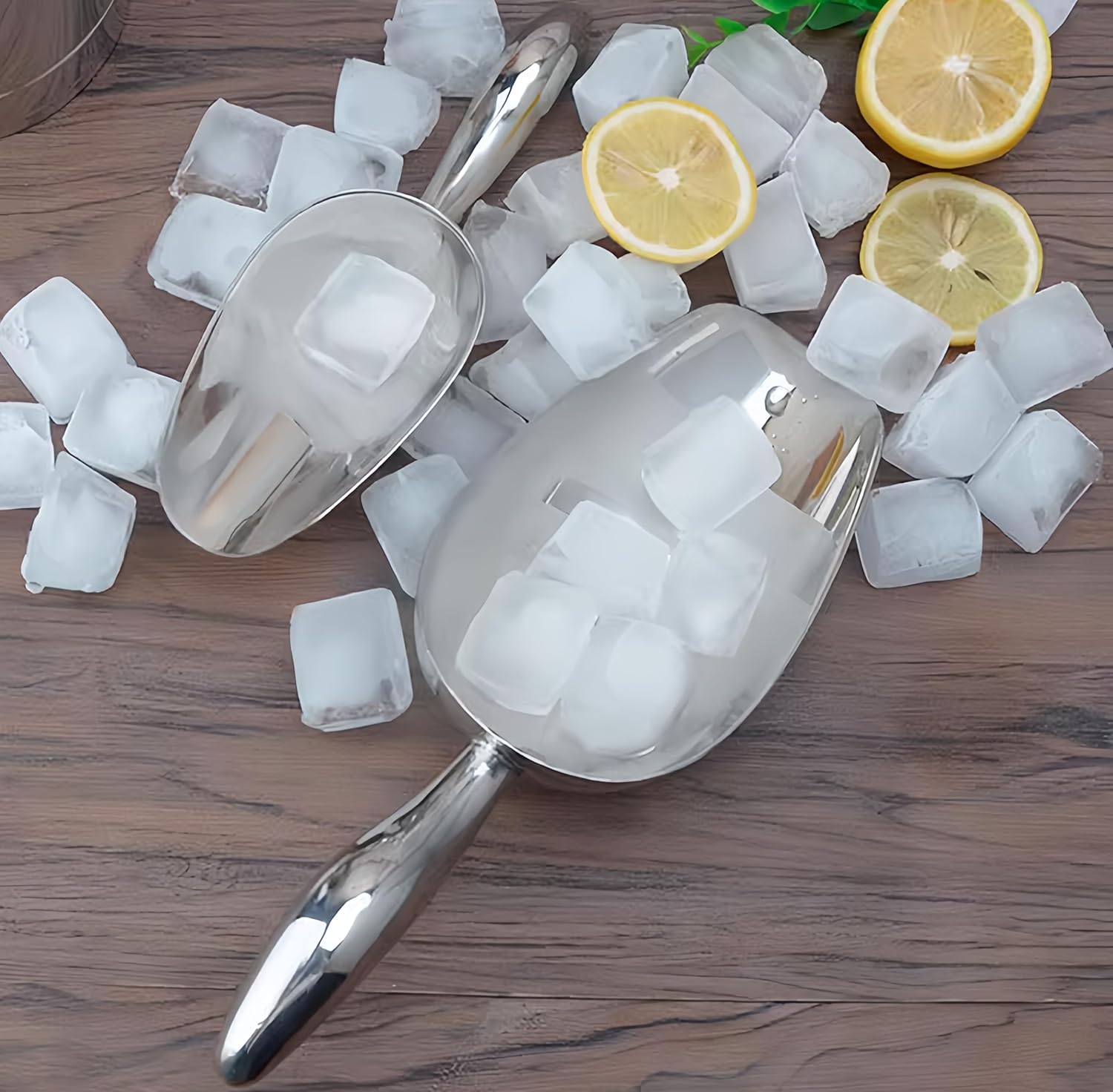 Cuchara de hielo para congelador, cuchara de hielo de acero inoxidable, pala para máquina de hielo, café, granos, alimentos, dulces, harina,