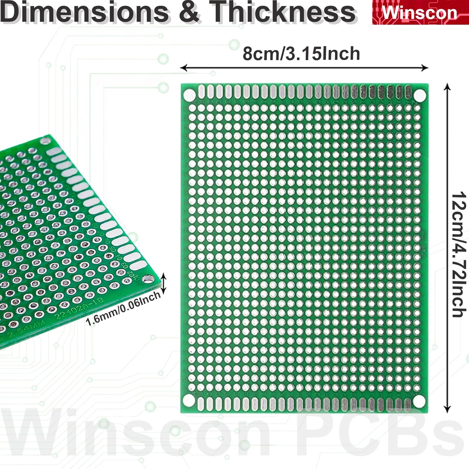 10 placas de PCB prototipo, kit de prototipo de placas PCB de doble cara, 8 x 12, diseño universal de PCB de bricolaje, placa de circuito impresa,