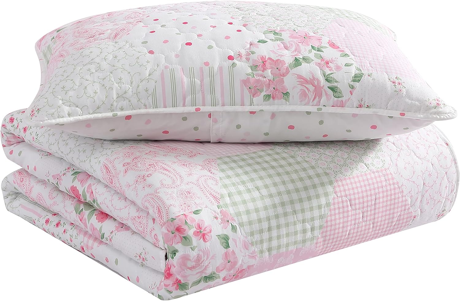 Laura Ashley Juego de edredón para niños, tamaño individual, ropa de cama reversible para niños con fundas a juego, ideal para juego de ropa de cama