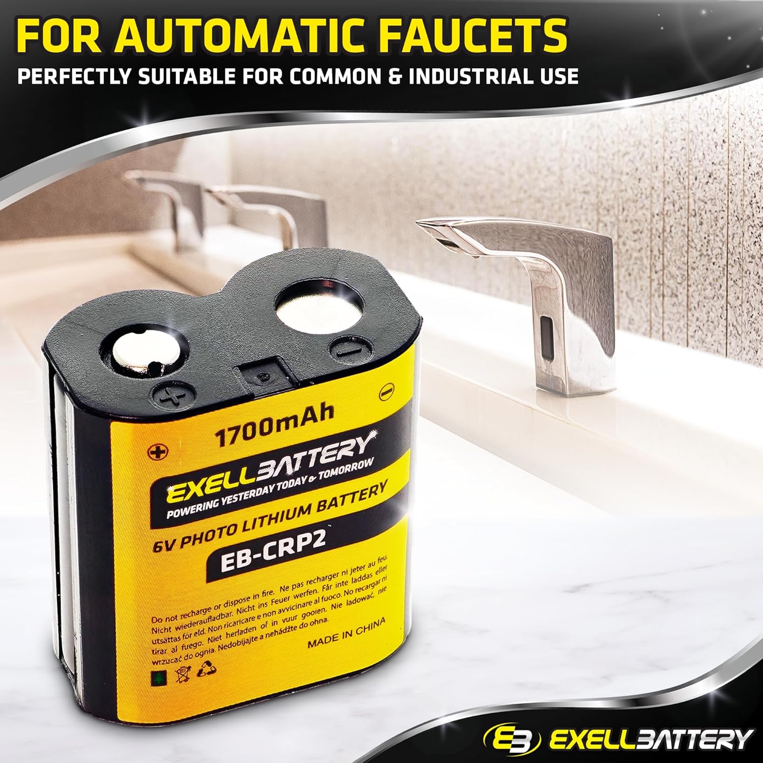 EXELL CR-P2 6V 1700mAh (mayor capacidad en el mercado) Batería de litio compatible con cámaras digitalesanalógicas, accesorios