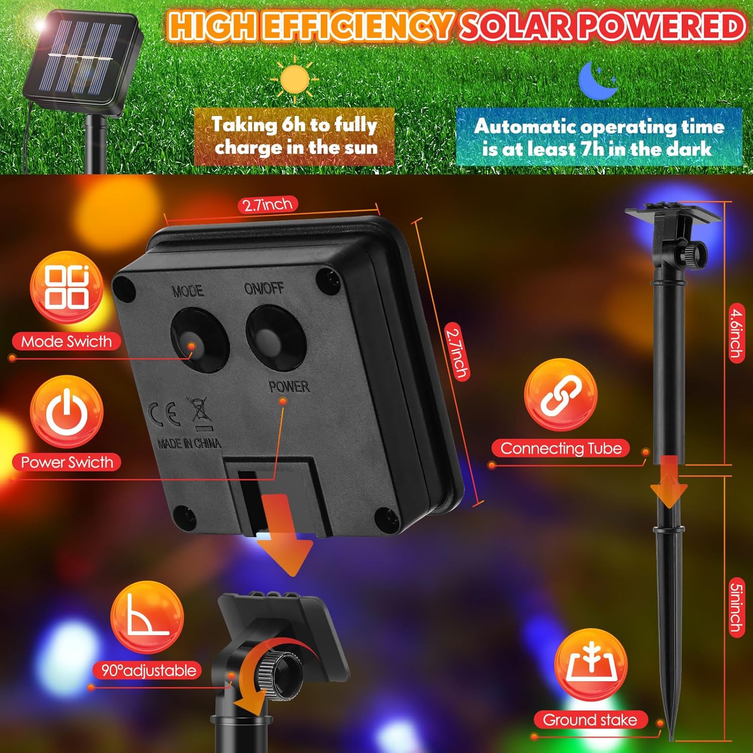 12 tiras de luces solares para exteriores, impermeables, cada una de 56 pies, 150 luces LED solares de Navidad con 8 modos y función de memoria,