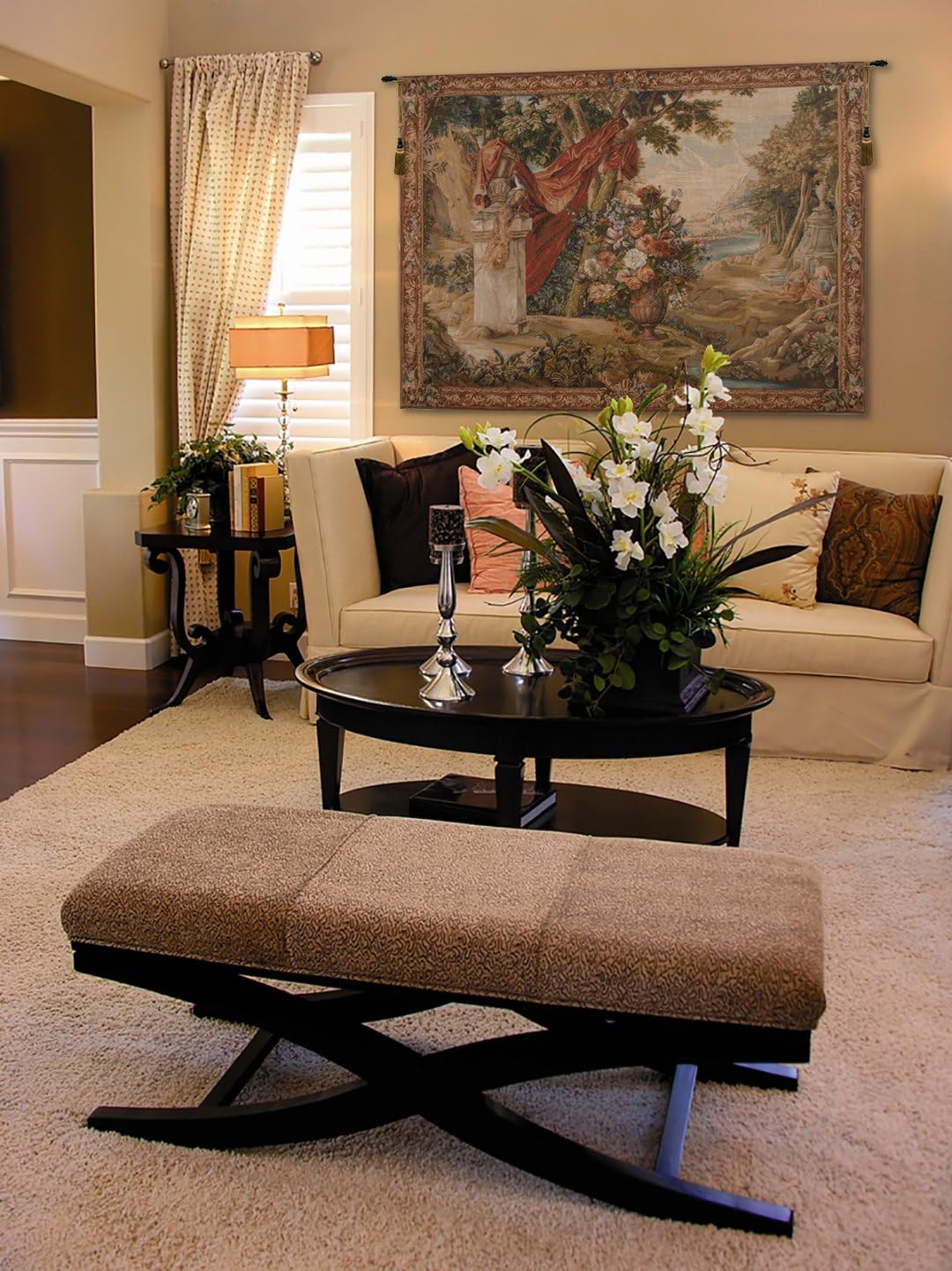 C Charlotte Home Furnishings Inc Drape Fontaine People – Tapiz francés para colgar en la pared, mezcla de algodón y poliéster, 58 x 78 pulgadas,