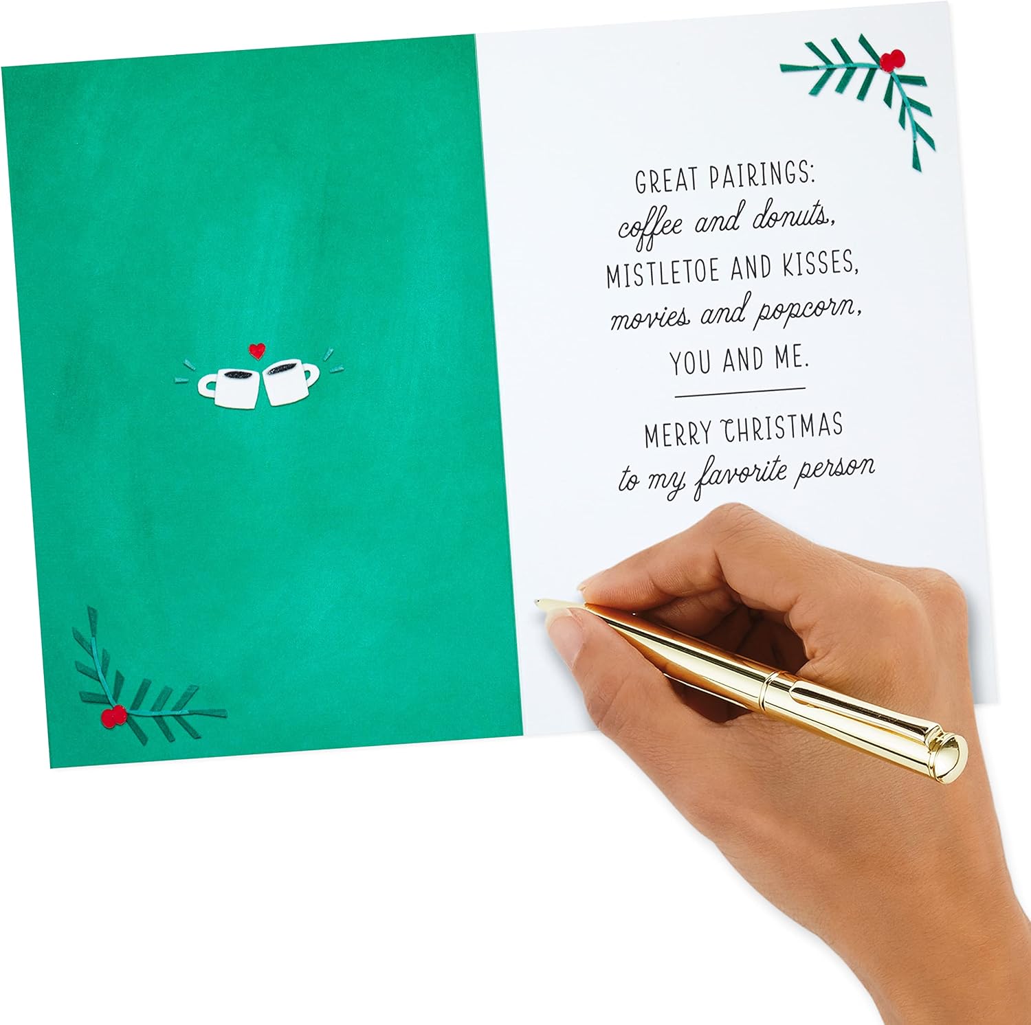 HALLMARK Tarjeta de Navidad LGBTQ para pareja (café y pijama, Merry & Gay)