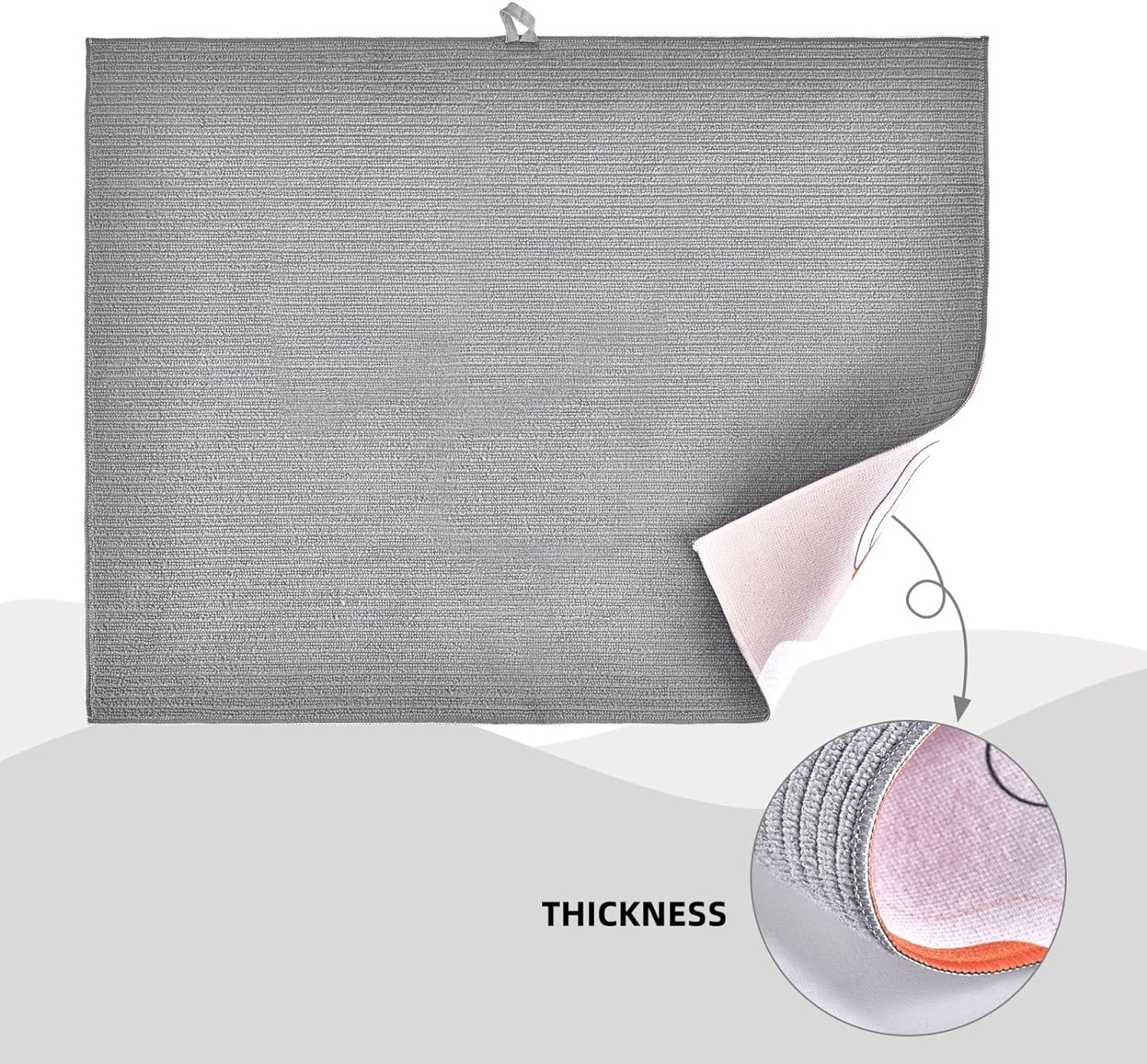 Tapete de secado de platos de café de celosía para encimera de cocina, extra grande, absorbente, microfibra de secado rápido, accesorios de 18 x 24