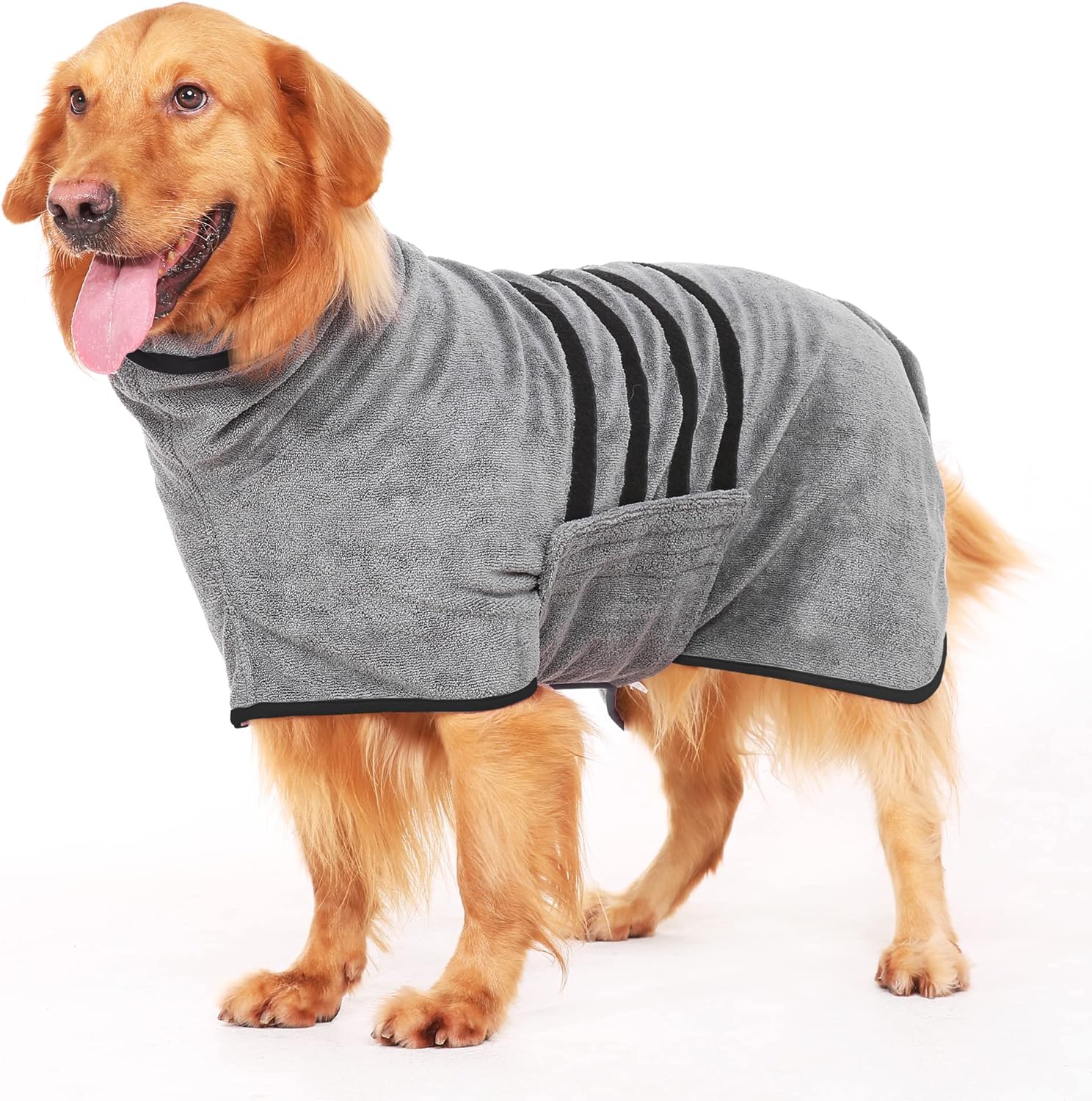 Bata de baño de microfibra para perro, toalla súper absorbente para perro, bata de baño para cachorros, perros medianos y grandes, secado rápido,
