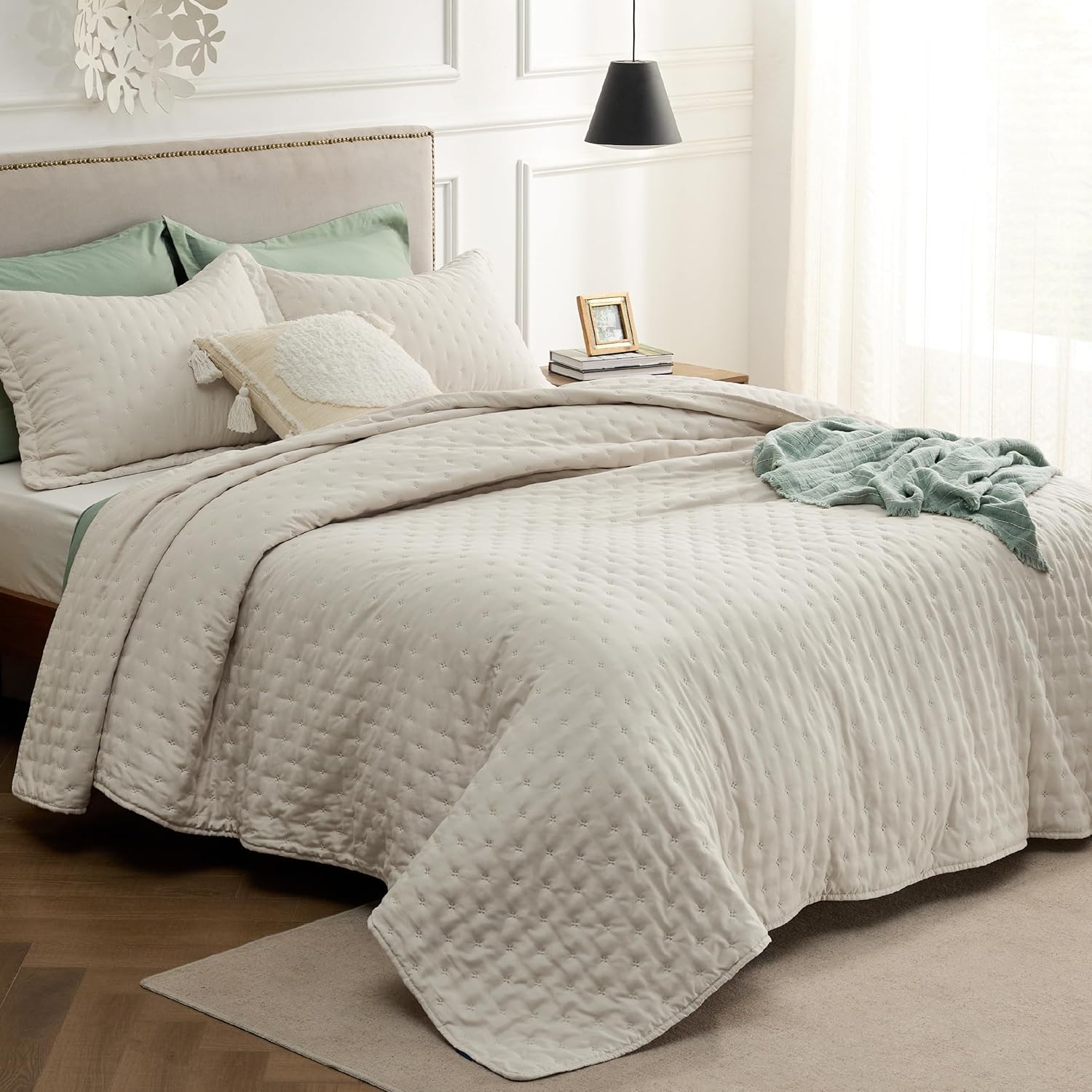 Bedsure – Juego de edredón de poliéster y trébol ultrasónico W5 90×96 US