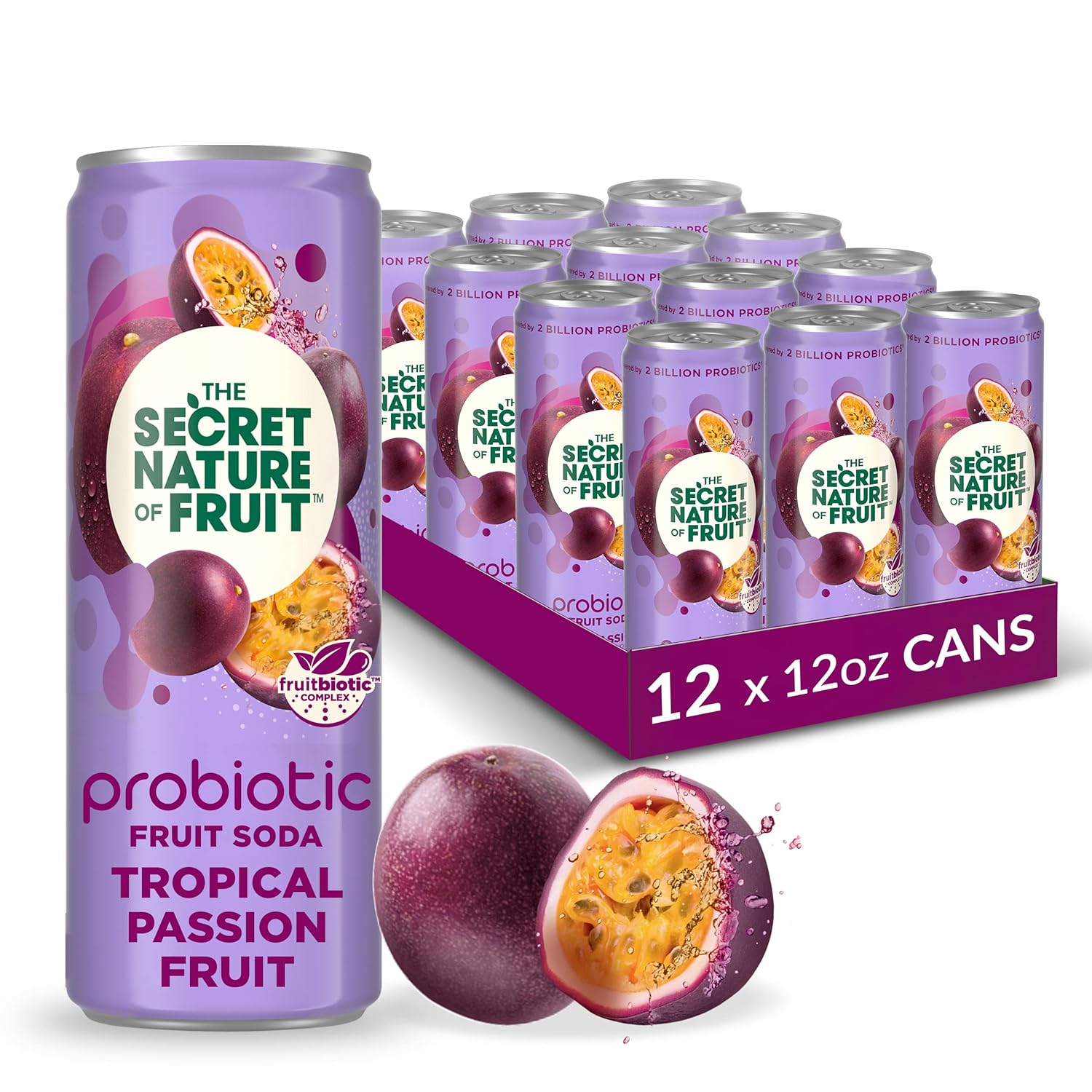The Secret Nature of Fruit Refresco probiótico de frutas, apoya la salud intestinal y la inmunidad, 2 mil millones de probióticos, cero azúcar