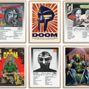 Zsdklres MF Doom – Póster de música firmado limitado para portada de álbum, pósteres estéticos en lienzo para pared, juego de 6 para niñas y niños, Zsdklres MF Doom – Póster de música firmado limitado para portada de álbum, pósteres estéticos en lienzo para pared, juego de 6 para niñas y niños,
