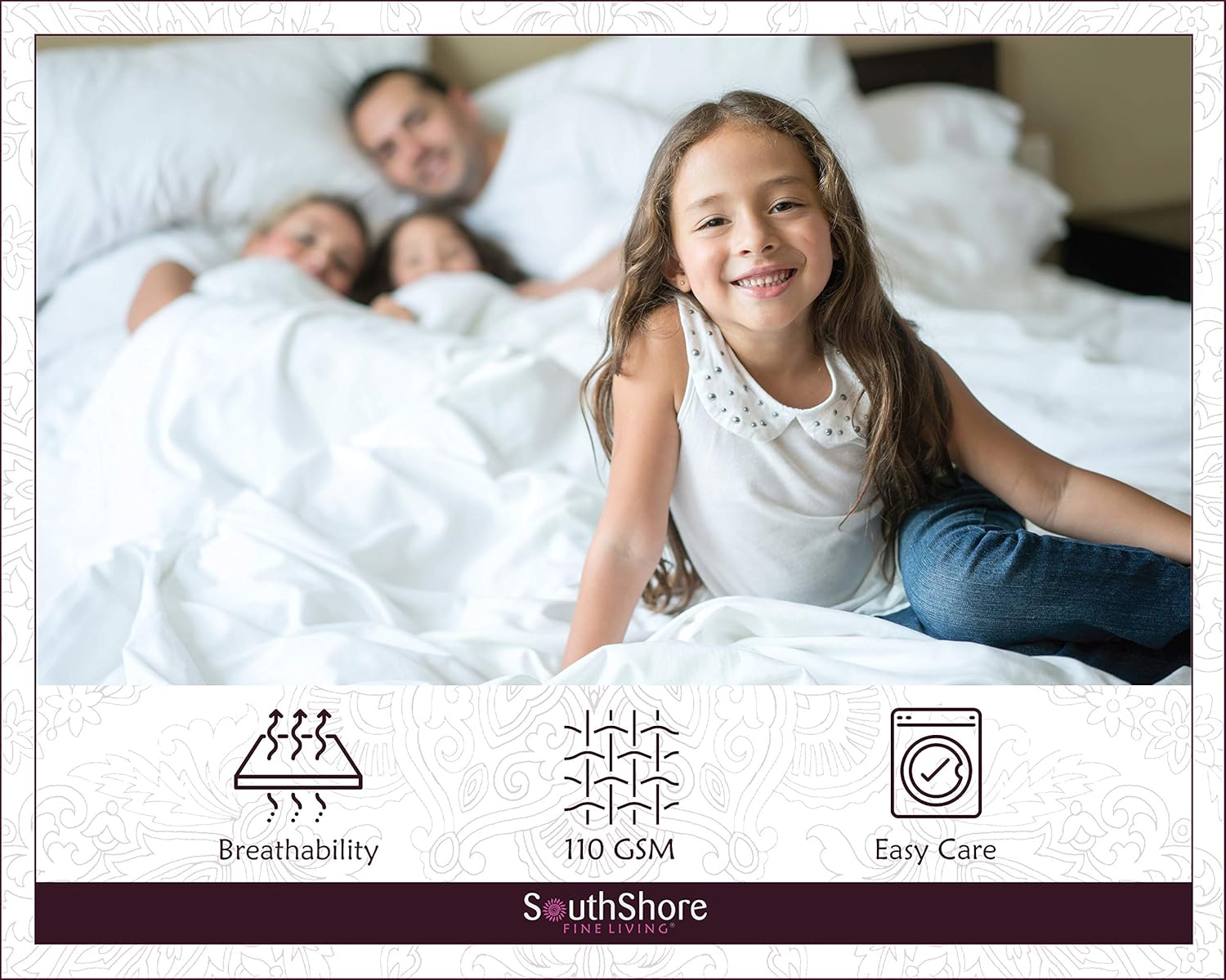 Southshore Fine Living, Inc. – Juego de sábanas estampadas de microfibra