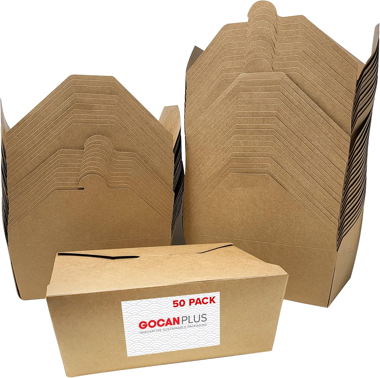 #3 Mediano paquete de 50  51 oz recipientes de papel kraft para llevar, aptos para microondas, compostables, ideales para pollo, control superior de
