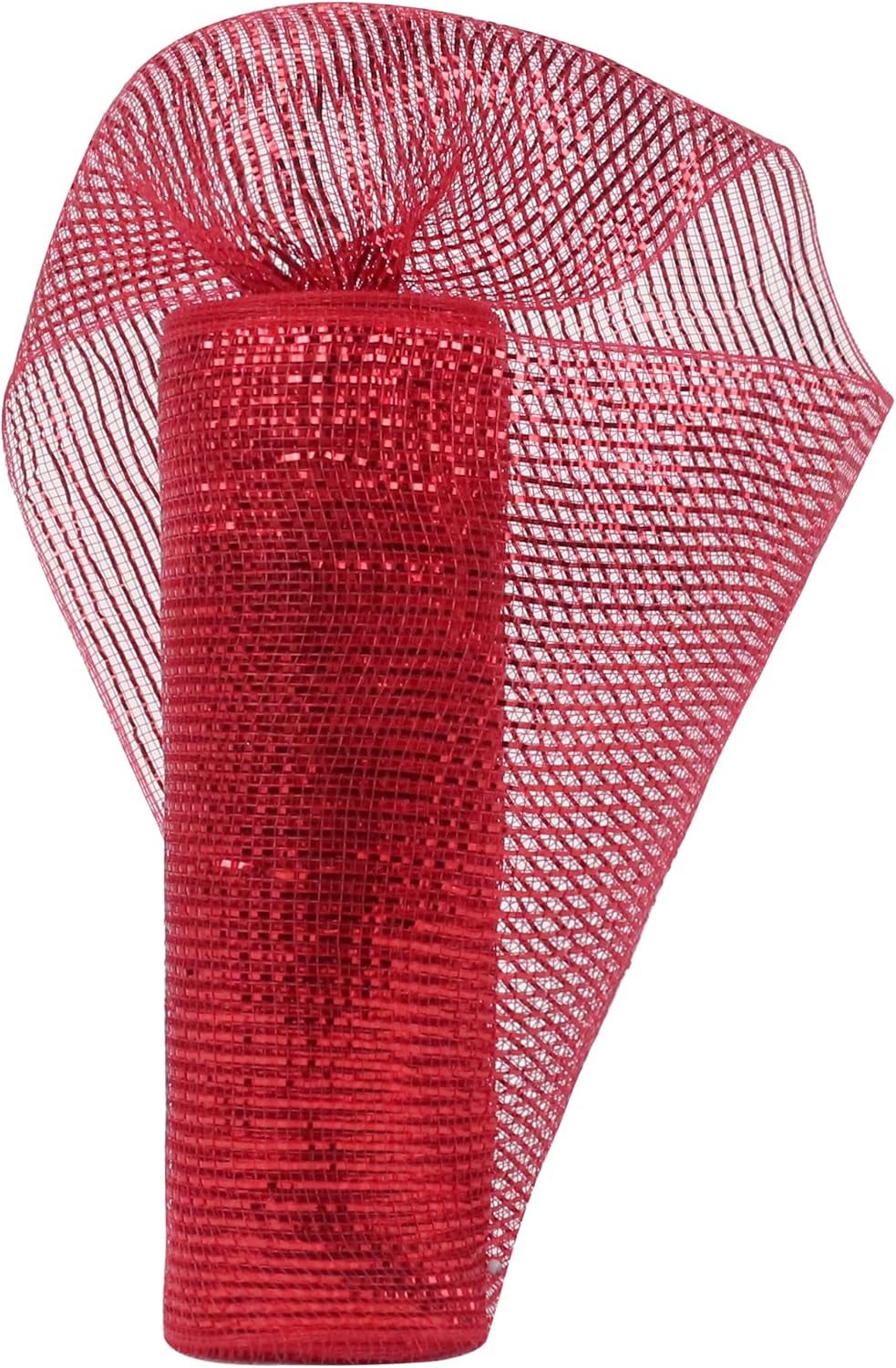 HUIHUANG Cinta de malla decorativa de malla roja decorativa de 10 pulgadas, malla roja metálica decorativa para decoración del árbol de Navidad,