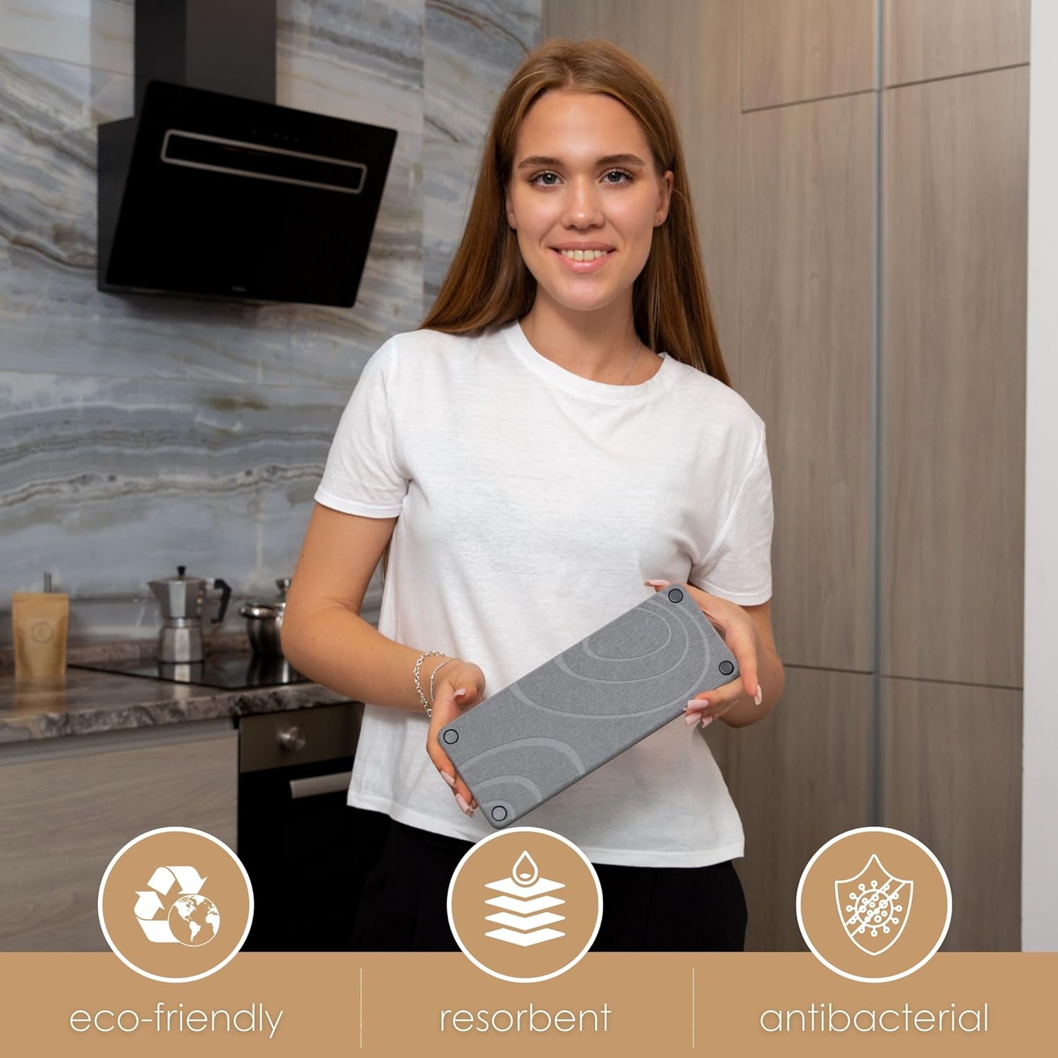 Organizador de fregadero de secado instantáneo, bandeja para jabón de cocina, bandeja de fregadero de piedra de secado rápido, organizador para