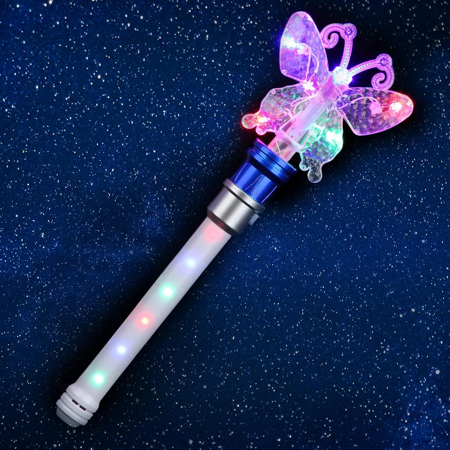 Varita giratoria de copo de nieve de Frozen con luz, varita mágica giratoria para niñas y niños, juguetes sensoriales de princesa mágica, regalo de