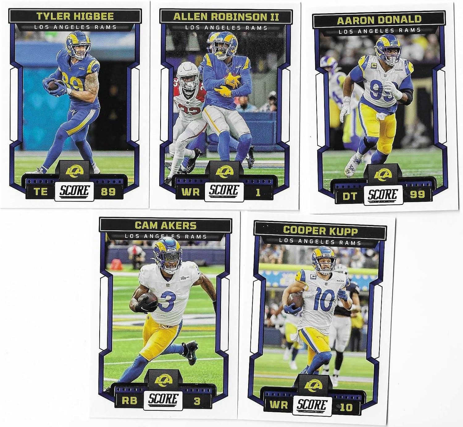 2023 Panini Score Football Blaster Box 6 Packs 132 Cards w 2023 Score Los Angeles Rams Team Set Gift Pack