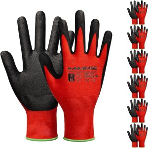 Guantes de trabajo de seguridad para hombres y mujeres, guantes de trabajo de microespuma de nitrilo XL, guantes de trabajo delgados con dedos para Guantes de trabajo de seguridad para hombres y mujeres, guantes de trabajo de microespuma de nitrilo XL, guantes de trabajo delgados con dedos para