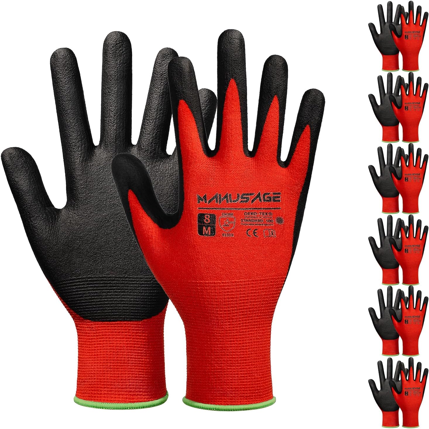 Guantes de trabajo de seguridad para hombres y mujeres, guantes de trabajo de microespuma de nitrilo XL, guantes de trabajo delgados con dedos para