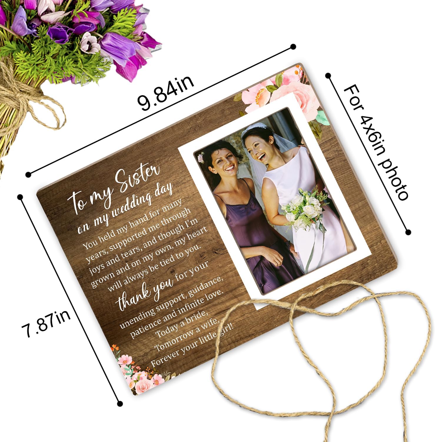 Itsoly Regalos para hermana, marco de fotos para hermana, regalos de cumpleaños de hermana o hermano, marcos de fotos personalizados para hermana,