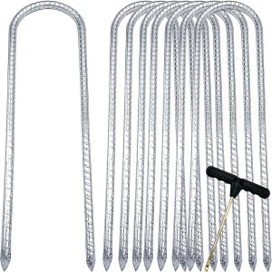 Guyuewey Estacas de barra de refuerzo para trampolÃn resistentes, grapas de paisaje para jardÃn, estacas de tienda, estacas de metal, anclajes de Guyuewey Estacas de barra de refuerzo para trampolÃn resistentes, grapas de paisaje para jardÃn, estacas de tienda, estacas de metal, anclajes de