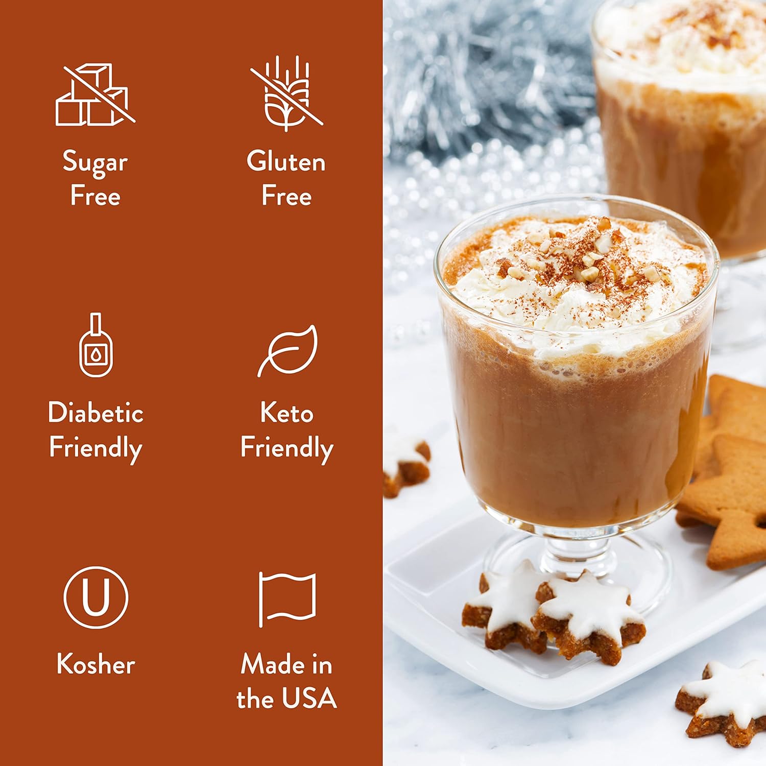 Jordan’s Skinny – Jarabe de café de jengibre sin azúcar, 25.4 onzas, Keto, sin gluten