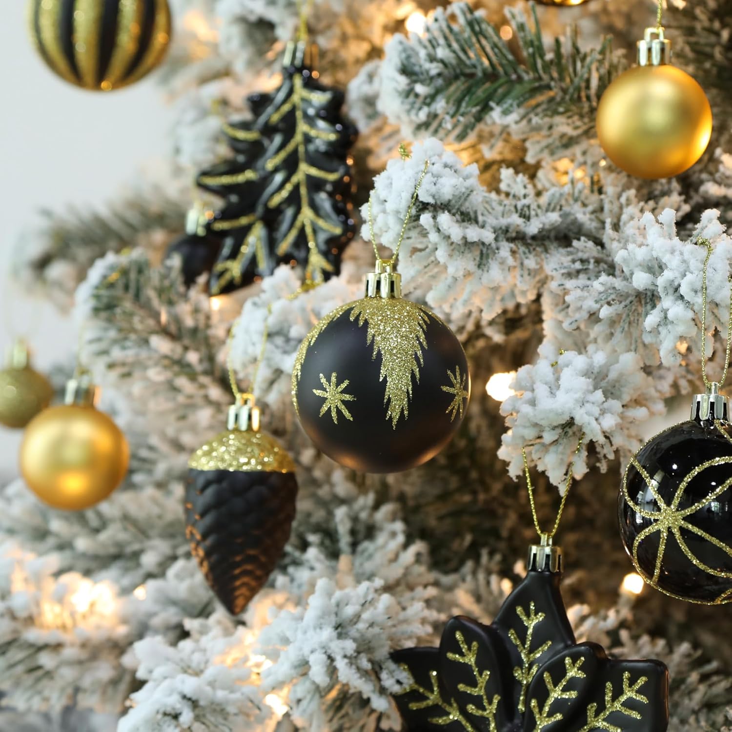 SHareconn Juego de 106 bolas de Navidad, bolas decorativas de plástico inastillables para decoración de árbol de Navidad, decoración de vacaciones,