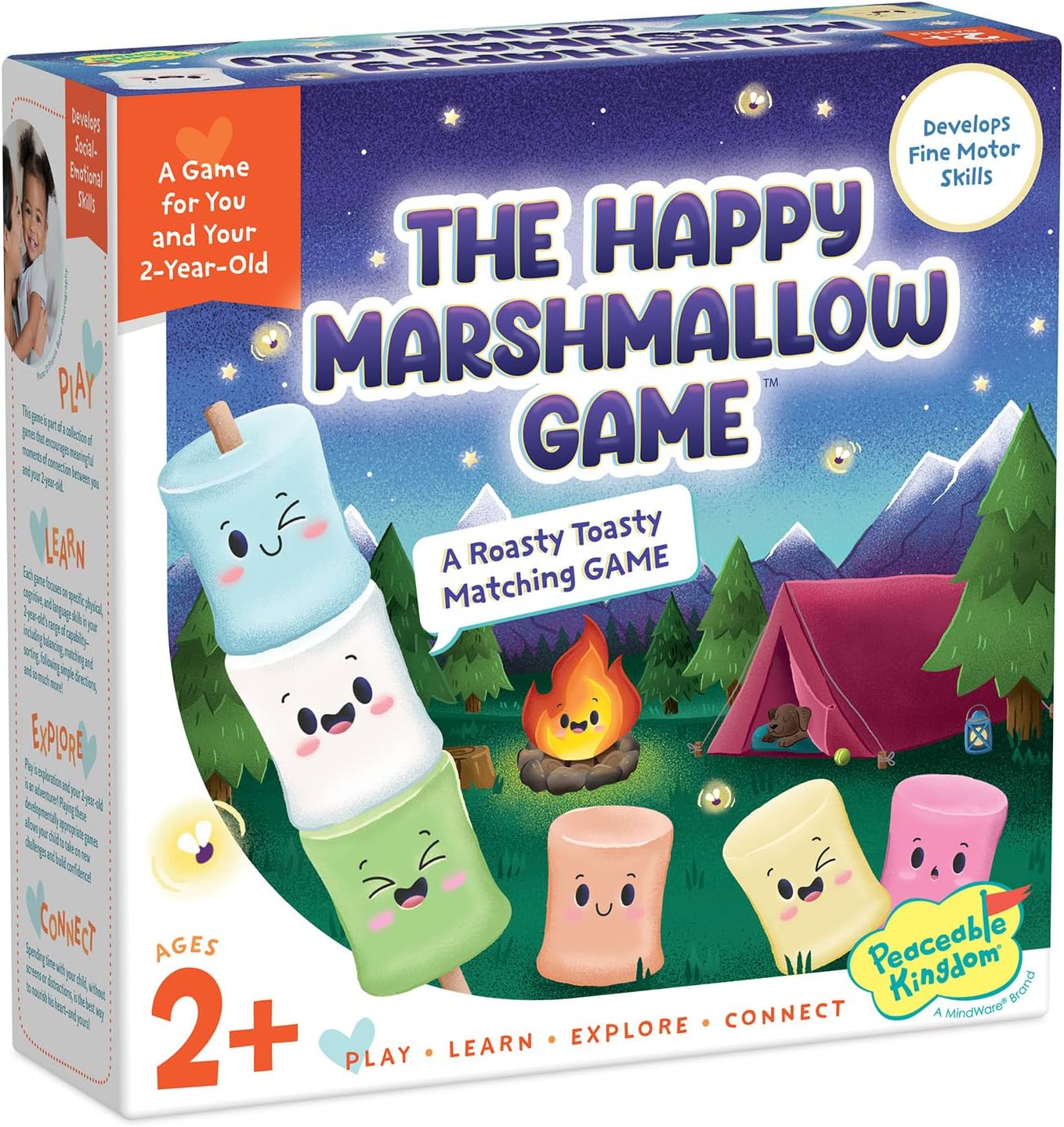 Peaceable Kingdom Happy Marshmallow – Juego para niños a partir de 2 años y desarrolla habilidades motoras finas y combinación de colores para niños