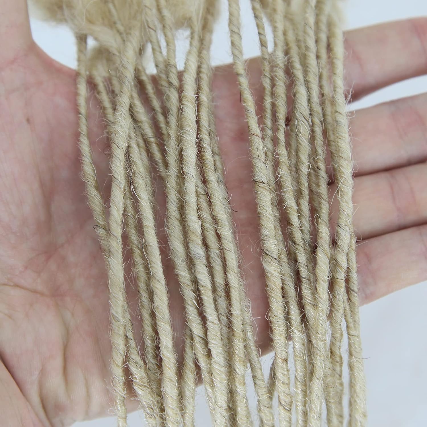 ZigZag Hair Minilocs – Extensiones de cabello humano para rastas de 0.1 in, 20 hebras rubias, extensiones de cabello humano, trenzas de ganchillo (8