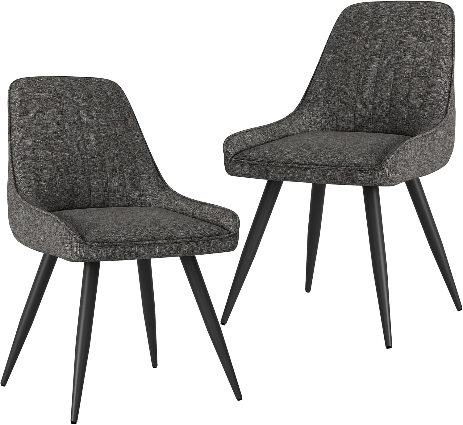 Alunaune Juego de 2 sillas de comedor modernas, tapizadas, de mediados de siglo, sin brazos, para ocio, sala de estar, silla auxiliar de escritorio