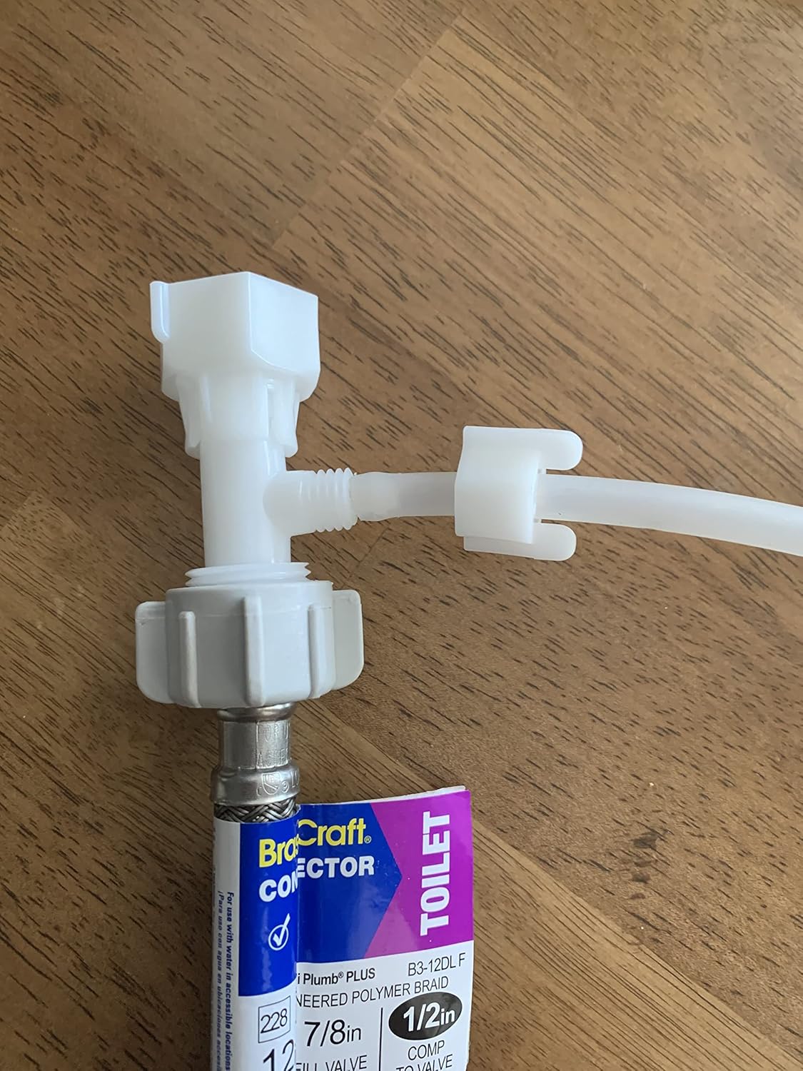 LeonKing Bidet US Plastic T Adapter 78″(1516″), 14″ pulgadas accesorio de manguera lado conector de 3 vías con arandela de goma