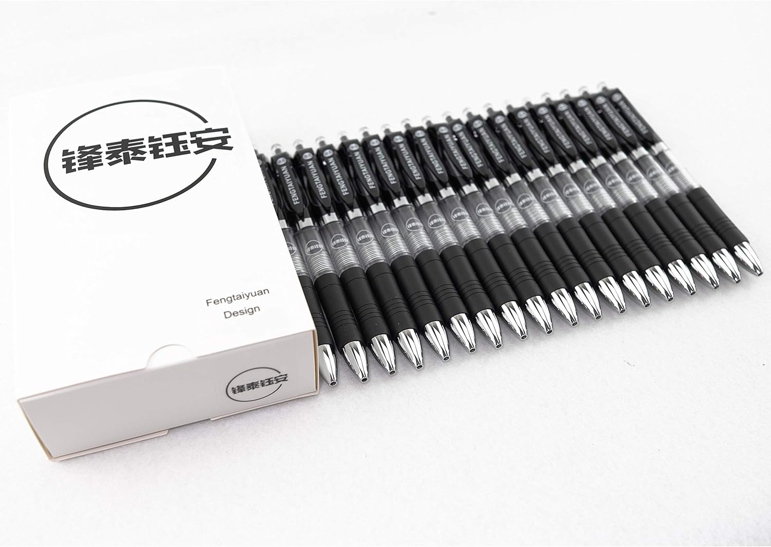 Fengtaiyuan ADP18, bolígrafos de gel retráctiles, 0.020 in, tinta negra, extrafinos, escritura suave, paquete de 18 (ADP18)